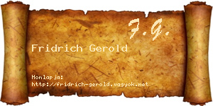 Fridrich Gerold névjegykártya